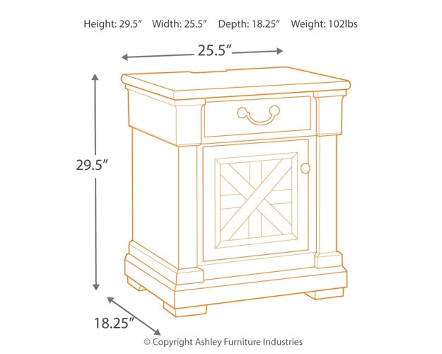 Bolanburg One Drawer Night Stand Homeline Furniture