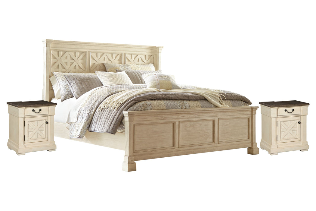 Bolanburg Queen Panel Bed with 2 Nightstands Homeline Furniture