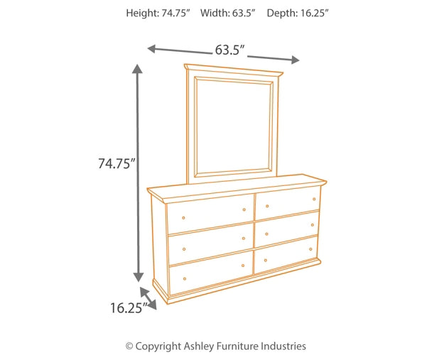 Bostwick Shoals Dresser and Mirror Homeline Furniture