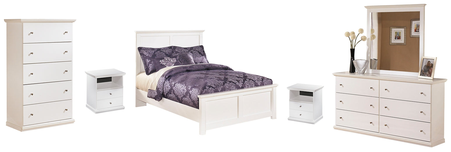 Bostwick Shoals Full Panel Bed with Mirrored Dresser, Chest and 2 Nightstands Homeline Furniture