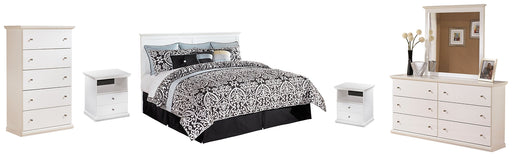 Bostwick Shoals King/California King Panel Headboard with Mirrored Dresser, Chest and 2 Nightstands Homeline Furniture