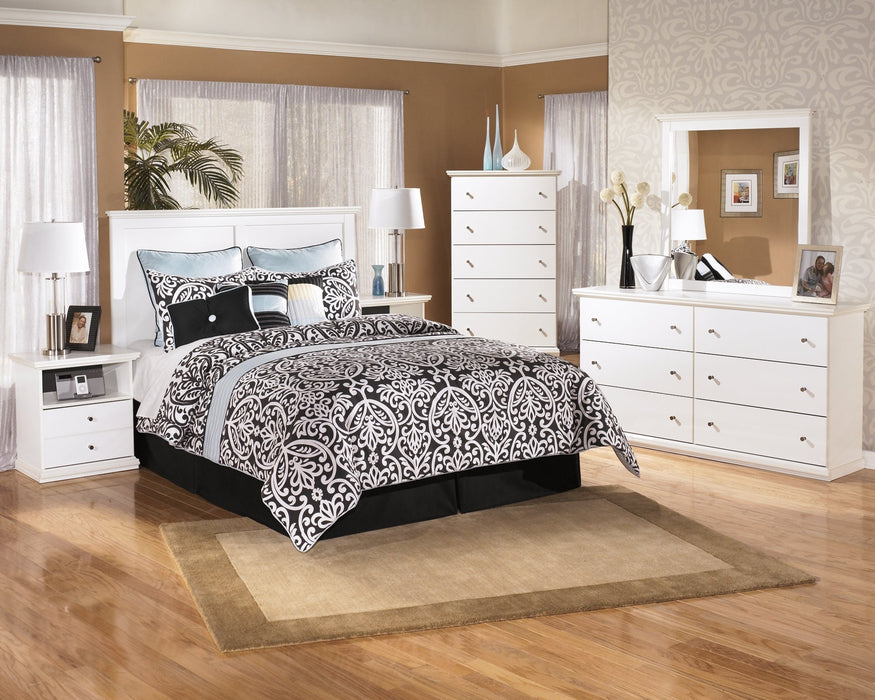 Bostwick Shoals Queen/Full Panel Headboard with Mirrored Dresser, Chest and 2 Nightstands Homeline Furniture