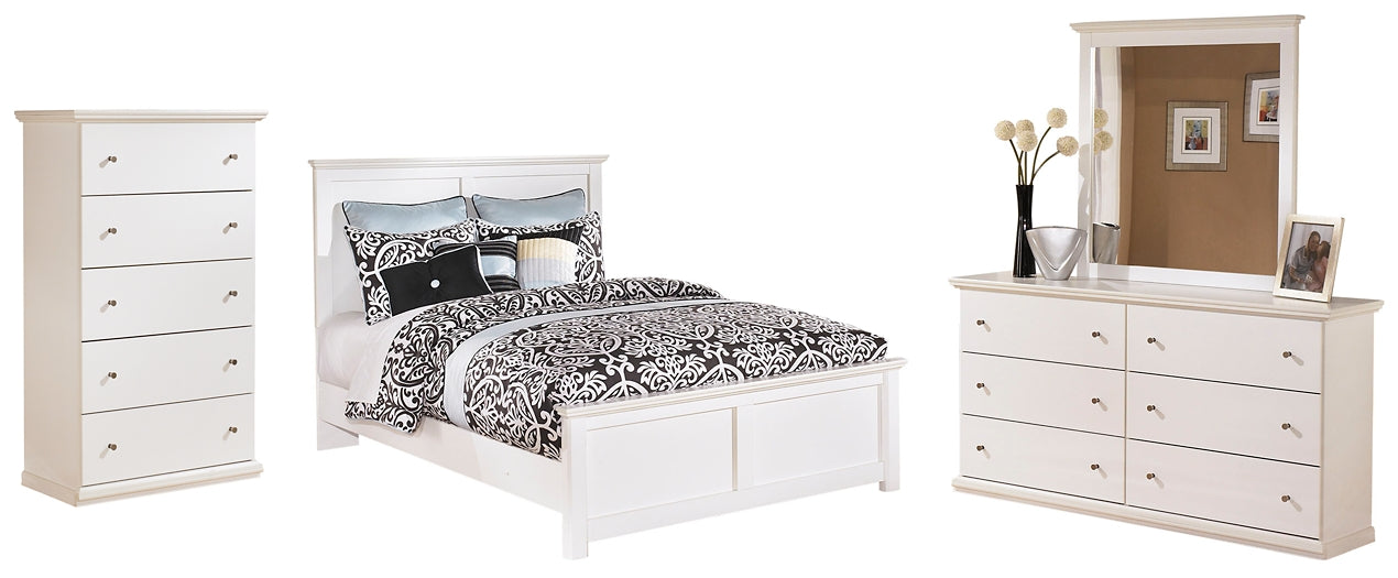 Bostwick Shoals Queen Panel Bed with Mirrored Dresser and 2 Nightstands Homeline Furniture