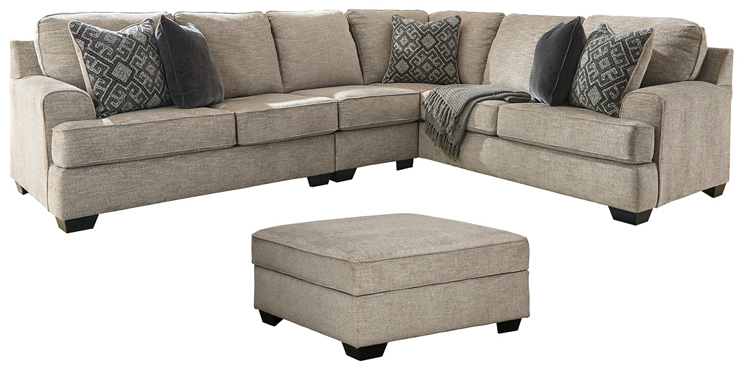 Bovarian 3-Piece Sectional with Ottoman Homeline Furniture