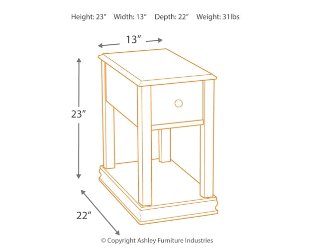 Breegin Chair Side End Table Homeline Furniture