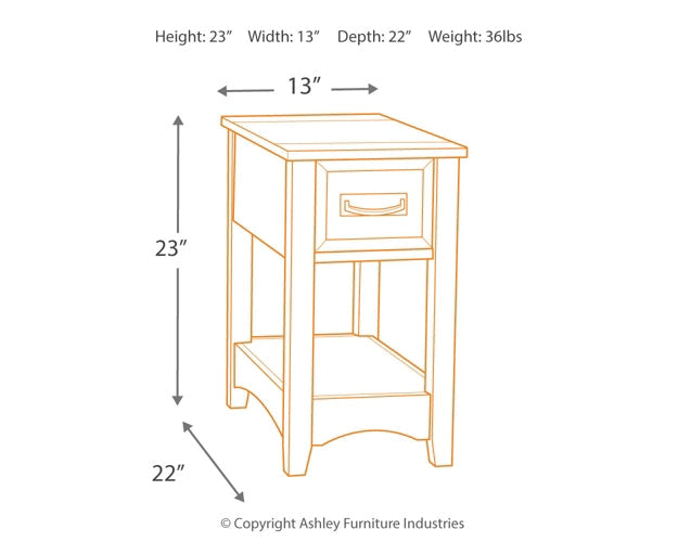 Breegin Chair Side End Table Homeline Furniture