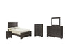 Brinxton Full Panel Bed with Mirrored Dresser, Chest and Nightstand Homeline Furniture