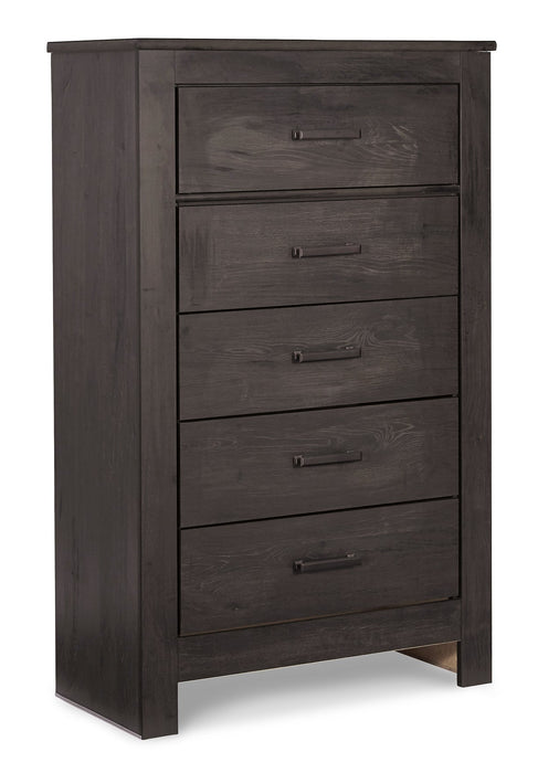 Brinxton Full Panel Bed with Mirrored Dresser, Chest and Nightstand Homeline Furniture