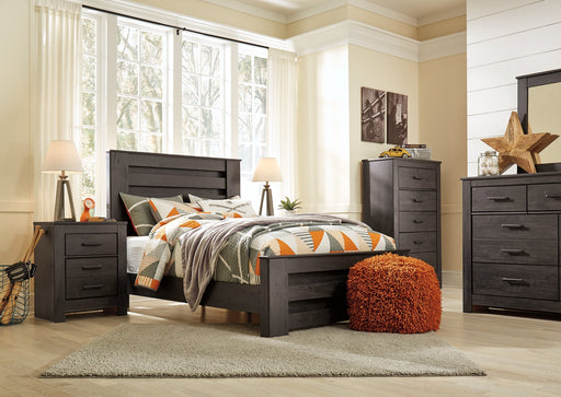 Brinxton Full Panel Bed with Mirrored Dresser and Chest Homeline Furniture