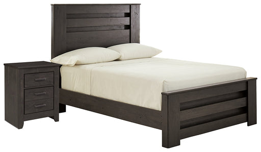 Brinxton Full Panel Bed with Nightstand Homeline Furniture