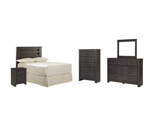 Brinxton Full Panel Headboard with Mirrored Dresser, Chest and Nightstand Homeline Furniture