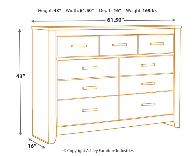 Brinxton King/California King Panel Headboard with Dresser Homeline Furniture