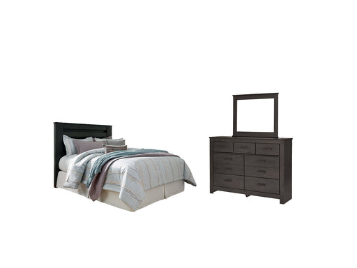 Brinxton King/California King Panel Headboard with Mirrored Dresser Homeline Furniture