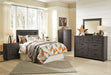 Brinxton Queen/Full Panel Headboard with Mirrored Dresser and 2 Nightstands Homeline Furniture