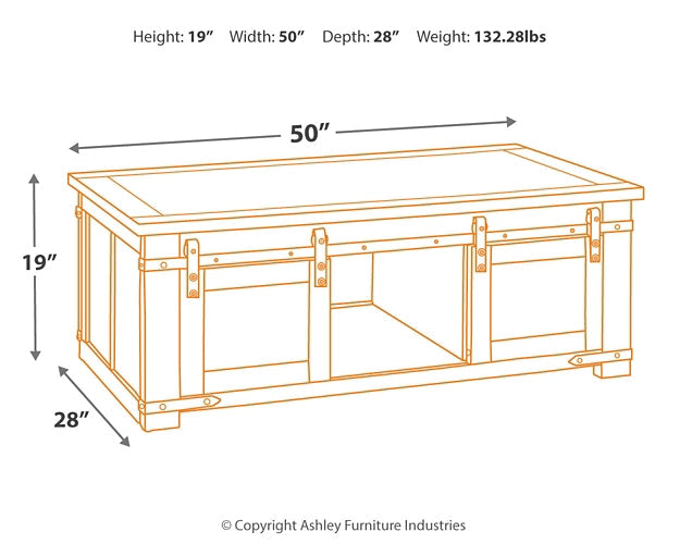 Budmore Rectangular Cocktail Table Homeline Furniture