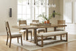 Cabalynn Dining Table and 4 Chairs and Bench Homeline Furniture