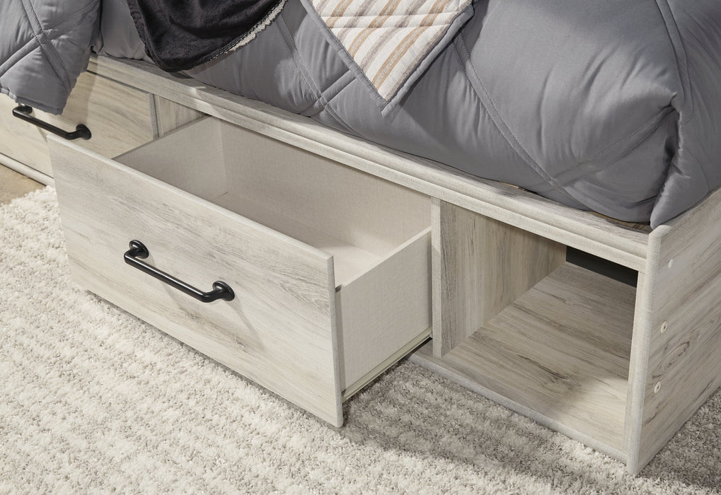 Cambeck Full Panel Bed with 4 Storage Drawers with Mirrored Dresser and 2 Nightstands Homeline Furniture