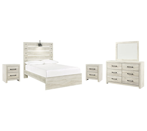 Cambeck Full Panel Bed with Mirrored Dresser and 2 Nightstands Homeline Furniture