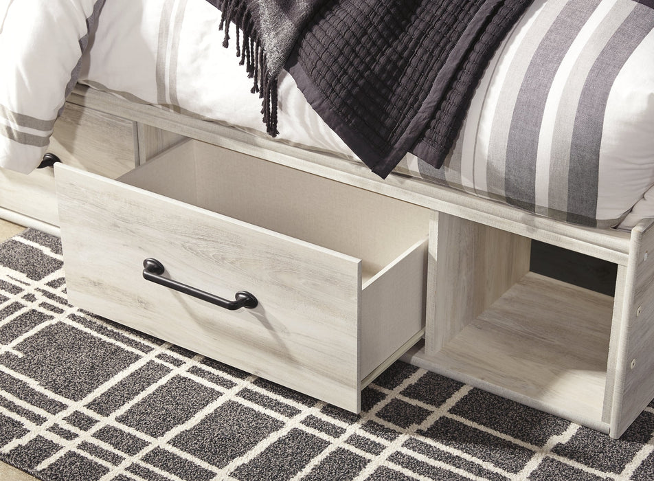 Cambeck King Panel Bed with 2 Storage Drawers with Mirrored Dresser, Chest and Nightstand Homeline Furniture