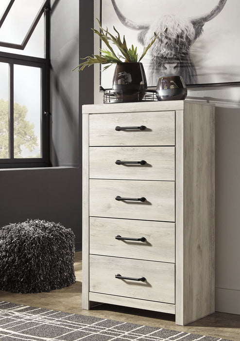 Cambeck King Panel Bed with 2 Storage Drawers with Mirrored Dresser and Chest Homeline Furniture