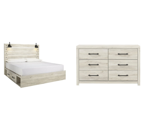 Cambeck Queen Panel Bed with 2 Storage Drawers with Dresser Homeline Furniture