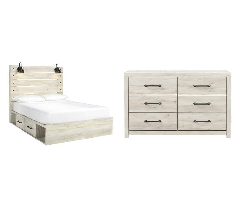 Cambeck Queen Panel Bed with 2 Storage Drawers with Dresser Homeline Furniture