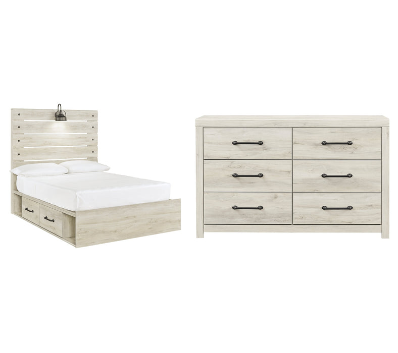 Cambeck Queen Panel Bed with 2 Storage Drawers with Dresser Homeline Furniture