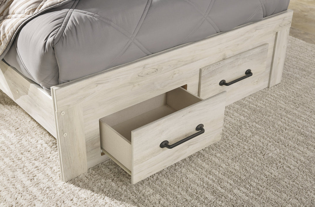 Cambeck Queen Panel Bed with 2 Storage Drawers with Mirrored Dresser, Chest and 2 Nightstands Homeline Furniture