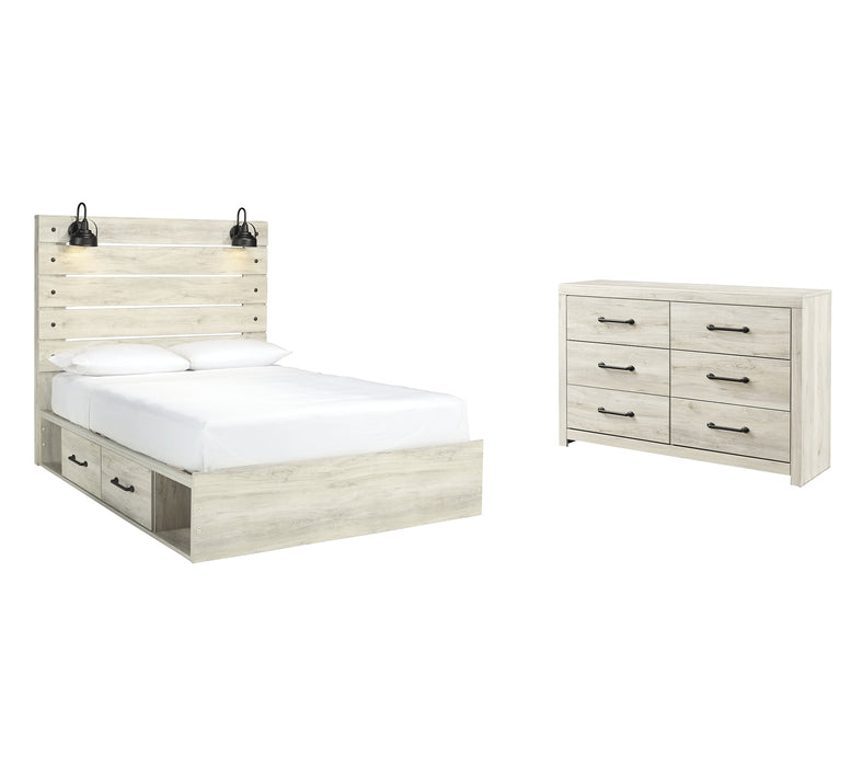 Cambeck Queen Panel Bed with 4 Storage Drawers with Dresser Homeline Furniture