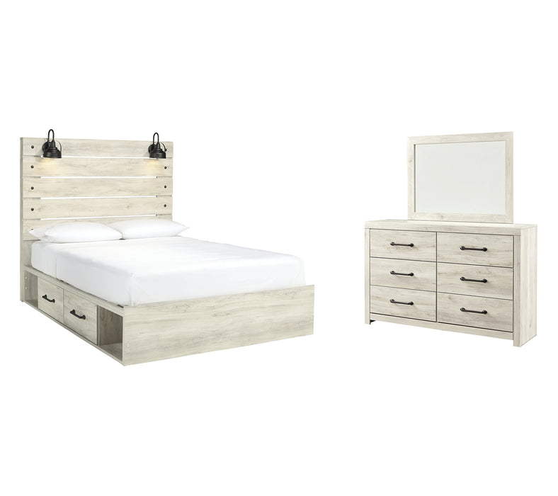 Cambeck Queen Panel Bed with 4 Storage Drawers with Dresser Homeline Furniture