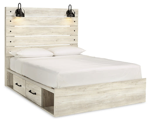 Cambeck Queen Panel Bed with 4 Storage Drawers with Mirrored Dresser Homeline Furniture