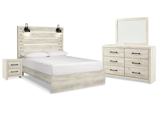 Cambeck Queen Panel Bed with Mirrored Dresser and Nightstand Homeline Furniture