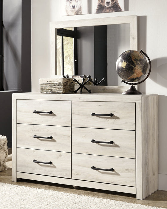 Cambeck Queen Upholstered Panel Bed with Mirrored Dresser, Chest and Nightstand Homeline Furniture