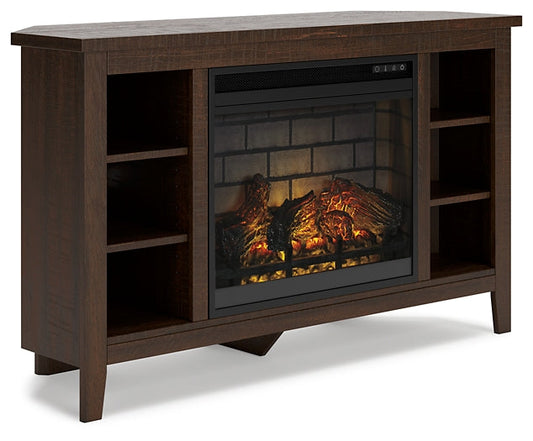 Camiburg Corner TV Stand with Electric Fireplace Homeline Furniture