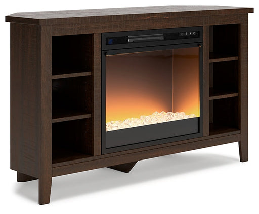 Camiburg Corner TV Stand with Electric Fireplace Homeline Furniture