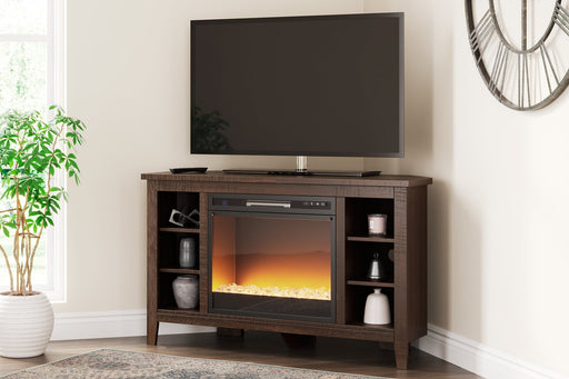 Camiburg Corner TV Stand with Electric Fireplace Homeline Furniture