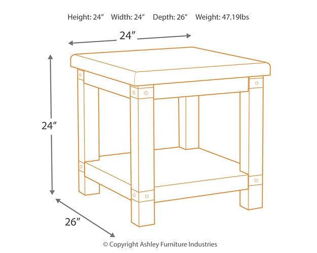 Carynhurst Rectangular End Table Homeline Furniture