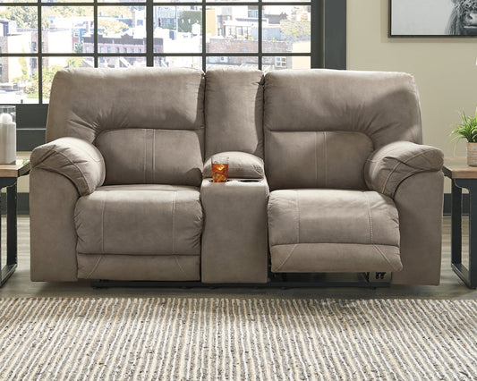 Cavalcade DBL REC PWR Loveseat w/Console Homeline Furniture