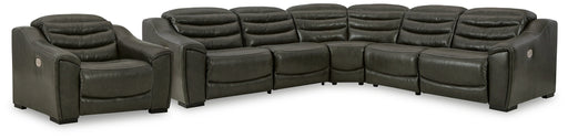 Center Line 5-Piece Sectional with Recliner Homeline Furniture