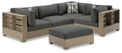 Citrine Park 4-Piece Outdoor Sectional with Ottoman Homeline Furniture