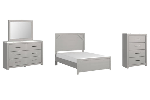 Cottonburg Full Panel Bed with Mirrored Dresser and Chest Homeline Furniture