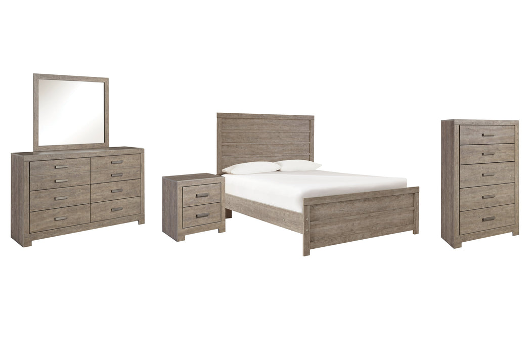 Culverbach Full Panel Bed with Mirrored Dresser, Chest and Nightstand Homeline Furniture