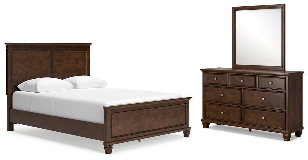 Danabrin Queen Panel Bed with Mirrored Dresser Homeline Furniture