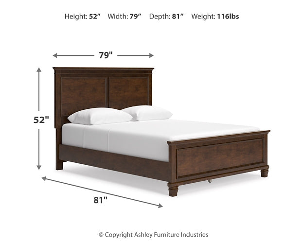 Danabrin Queen Panel Bed with Mirrored Dresser Homeline Furniture