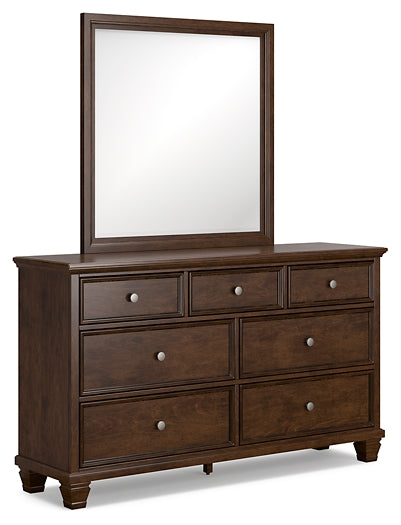 Danabrin Queen Panel Bed with Mirrored Dresser Homeline Furniture