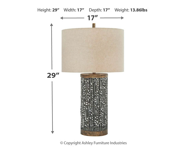 Dayo Metal Table Lamp (1/CN) Homeline Furniture