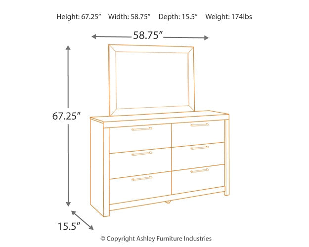 Derekson Dresser and Mirror Homeline Furniture