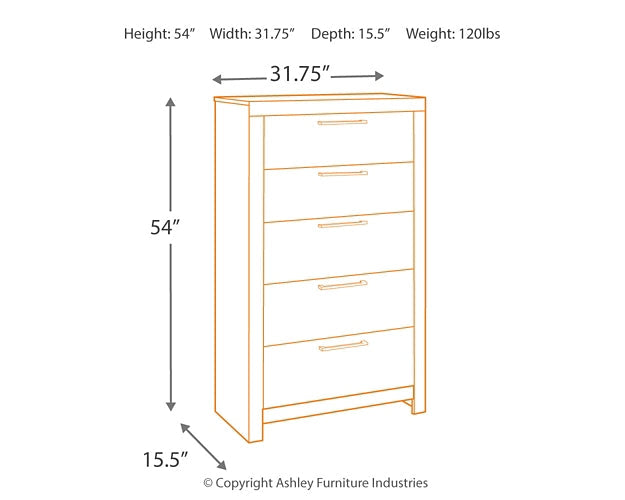 Derekson Five Drawer Chest Homeline Furniture