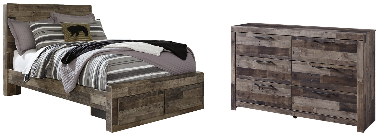 Derekson Full Panel Bed with 2 Storage Drawers with Dresser Homeline Furniture