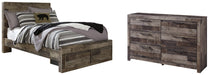 Derekson Full Panel Bed with 2 Storage Drawers with Dresser Homeline Furniture